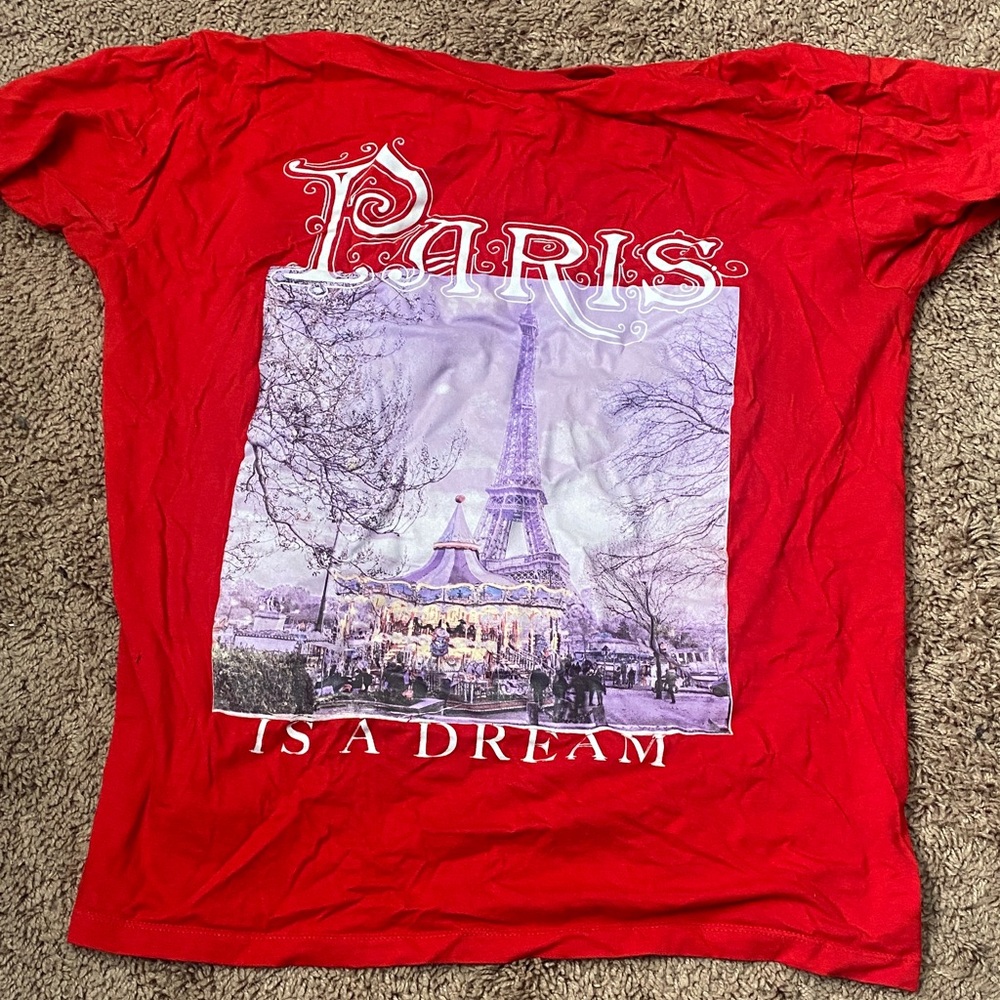 Red Paris Graphic Tee - Short Sleeve